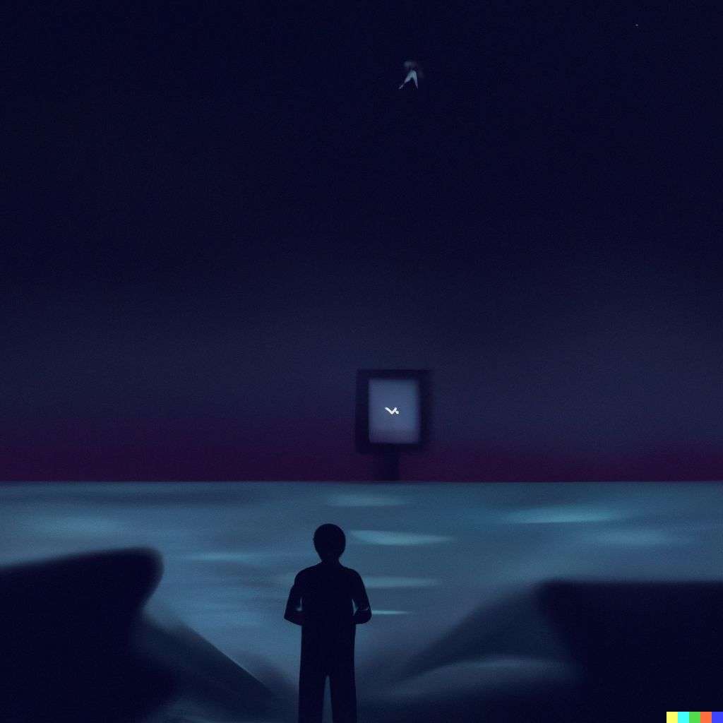a representation of anxiety, digital art, dystopia
